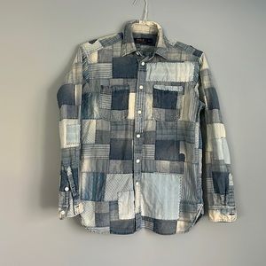 Polo Ralph Lauren denim patchwork long sleeve button down small
